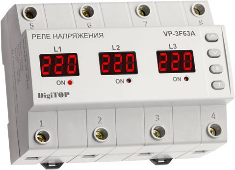 Трехфазное реле напряжения DigiTOP VP-3F63А