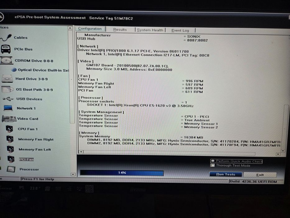 PC dell T5810, E5-1620, DDR4 16GB, K2200