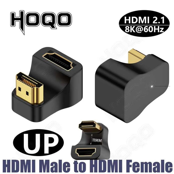 Перехідник 180° UP HDMI 2.1 8K/60Hz Male To Female Monitor PS4/3 PC TV