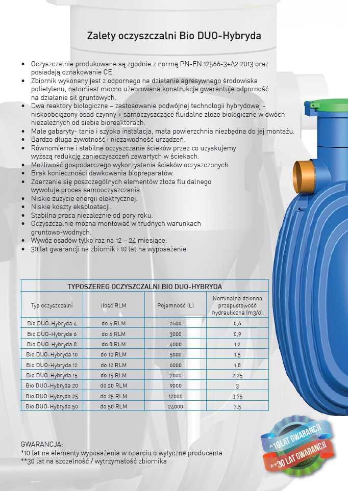 Przydomowa OCZYSZCZALNIA ŚCIEKÓW Biologiczna BIO Hybryda 6