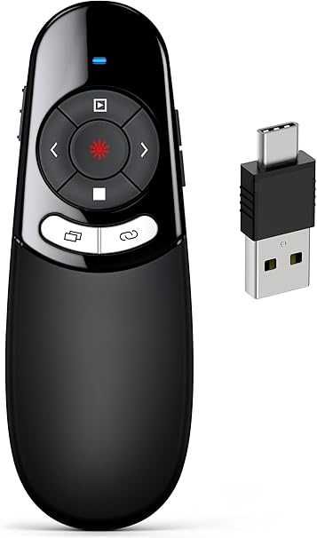 Pilot Prezenter Wskaźnik Laserowy do prezentacji USB - C czerwony