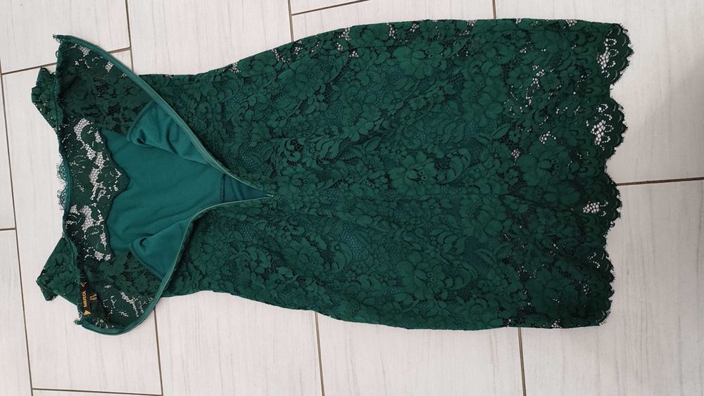 sukienka koronkowa butelkowa zieleń