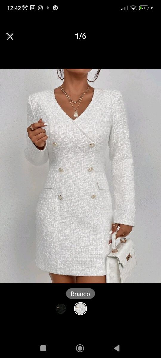 Vestido branco elegante