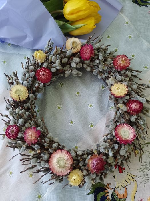 Віночки з вербових котиків Верба баська шутка лоза