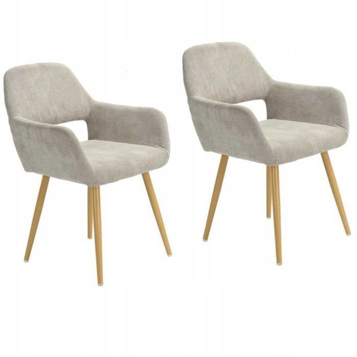 meuble cosy beżowy fotel krzesło kubełkowe zestaw 2 sztuki