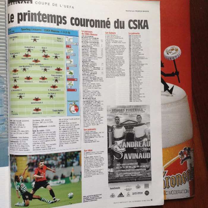 Sporting vs Cska TaçaUEFA-revistas France Football