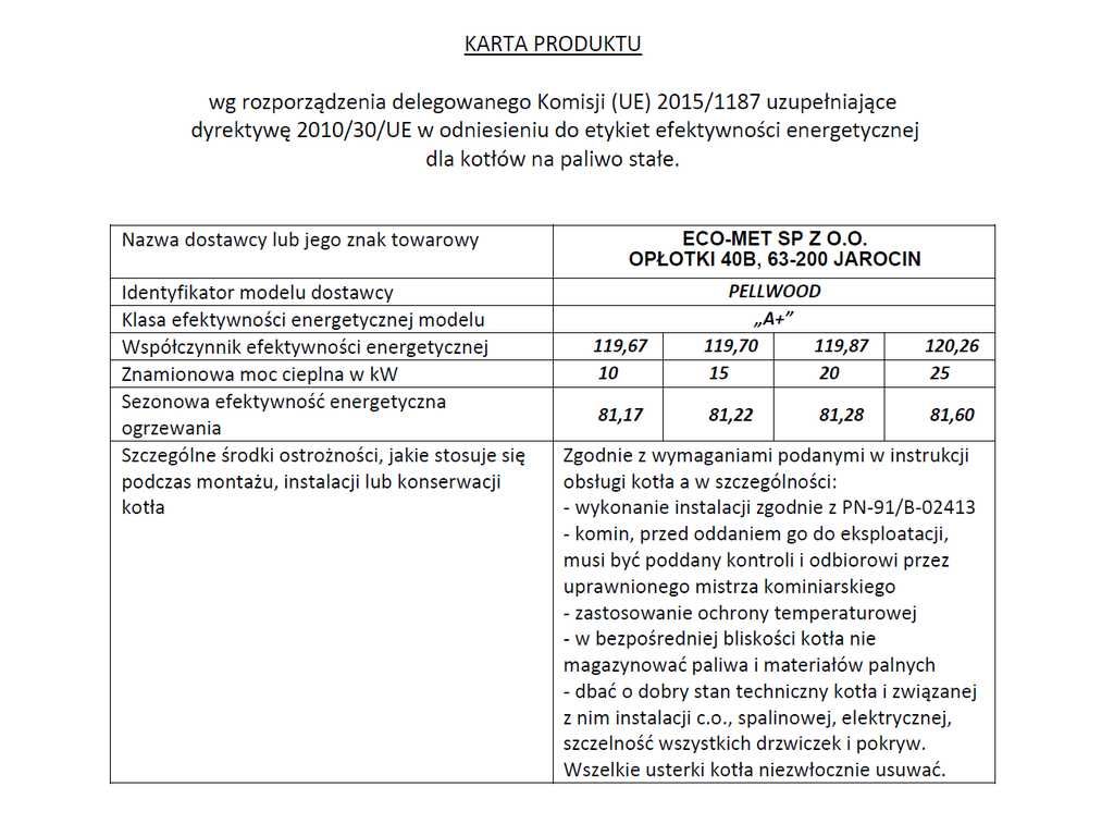 Kocioł pelletowy PELLWOOD 25 kW z podajnikiem na pellet Lista ZUM