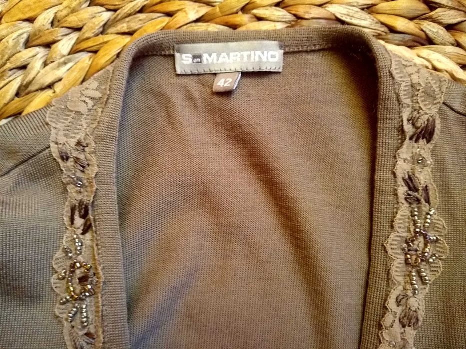 San Martino  Made in Italy  Damski cienki sweter, 100% Merino, Roz. 42