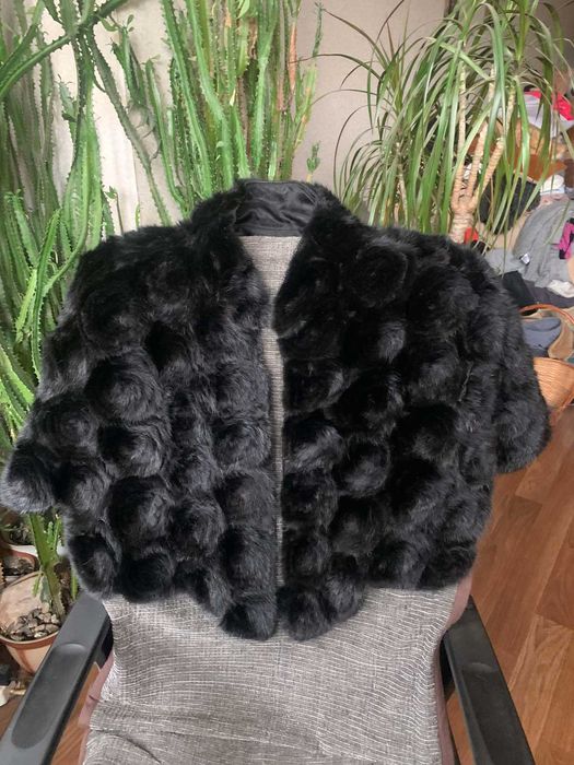 Накидка манто норковое розочка