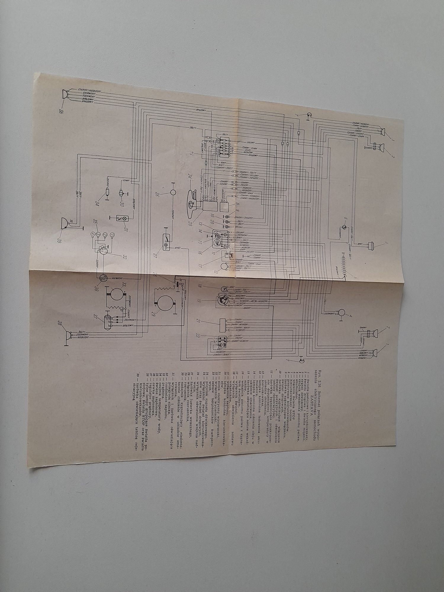 Schemat elektryczny Fiat 850 i zastava