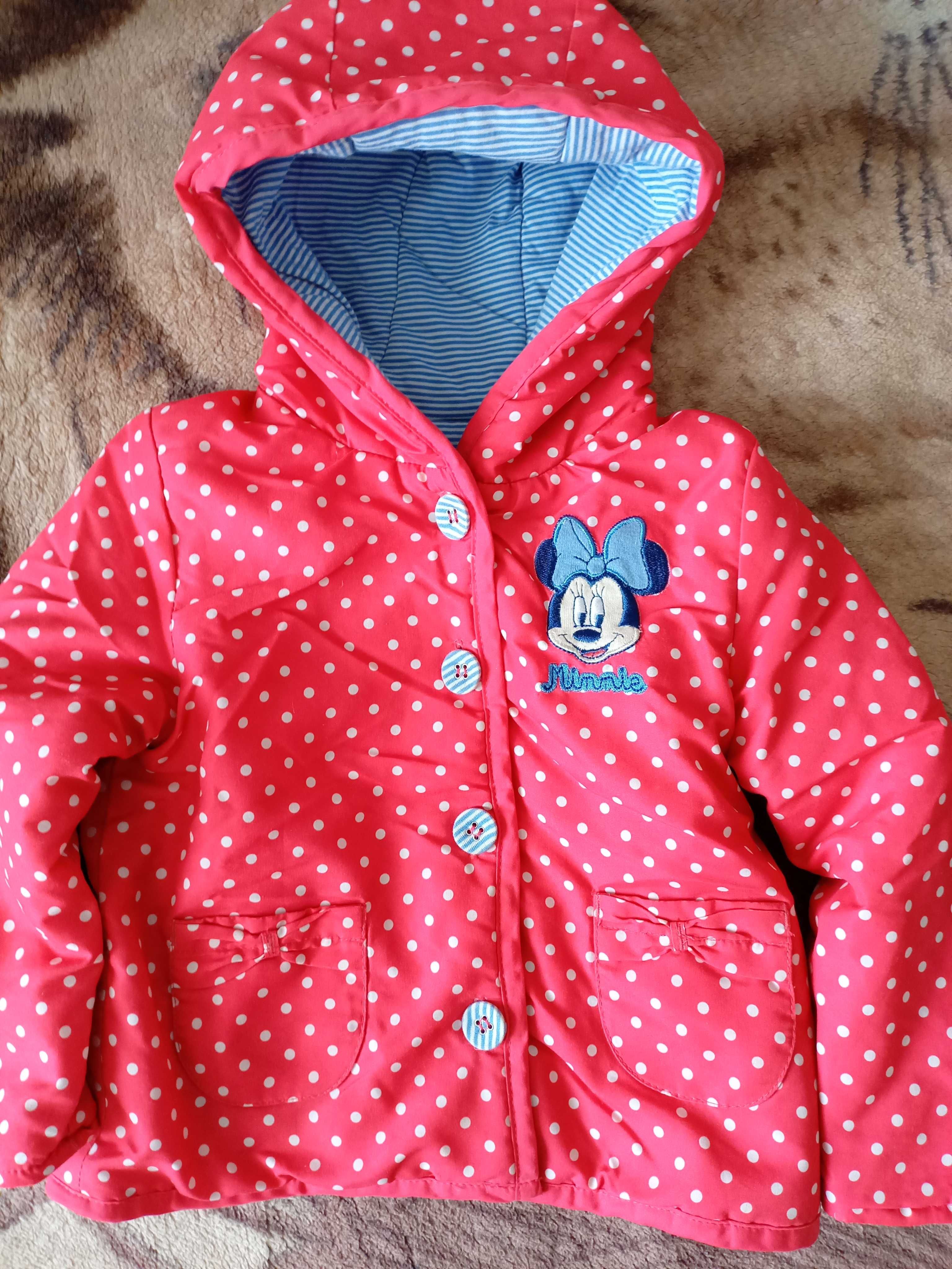 Червона в дрiбний горошок куртка George на дiвчинку 1.5- 2 роки