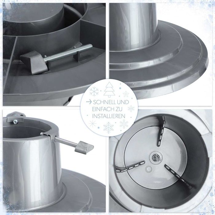 Nowy stojak na choinkę / KADAX / zbiornik na wodę / srebrny !1450!