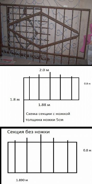 Забор металлический мощный, секции и ворота