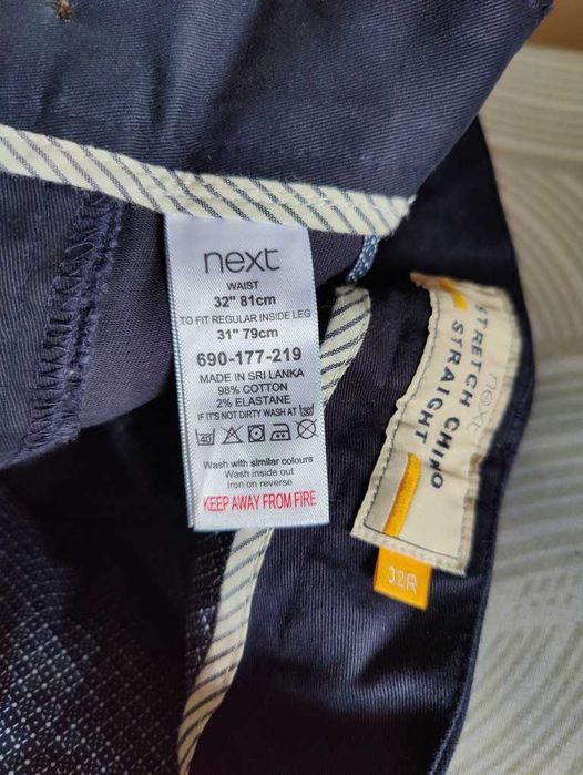 Джинсы (chino Next jeans (Англия) w32 stretch navy.