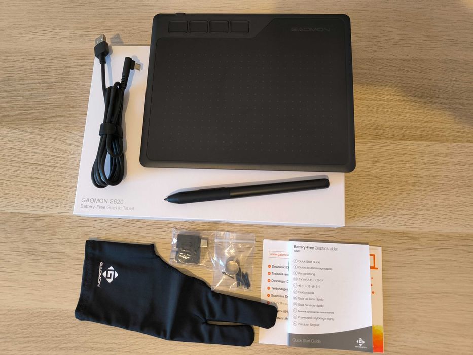 Tablet de desenho Gaomon, com caneta e extras, Novo
