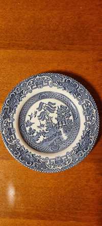 Dwa talerzyki vintage Blue Willow angielska porcelana EIT England