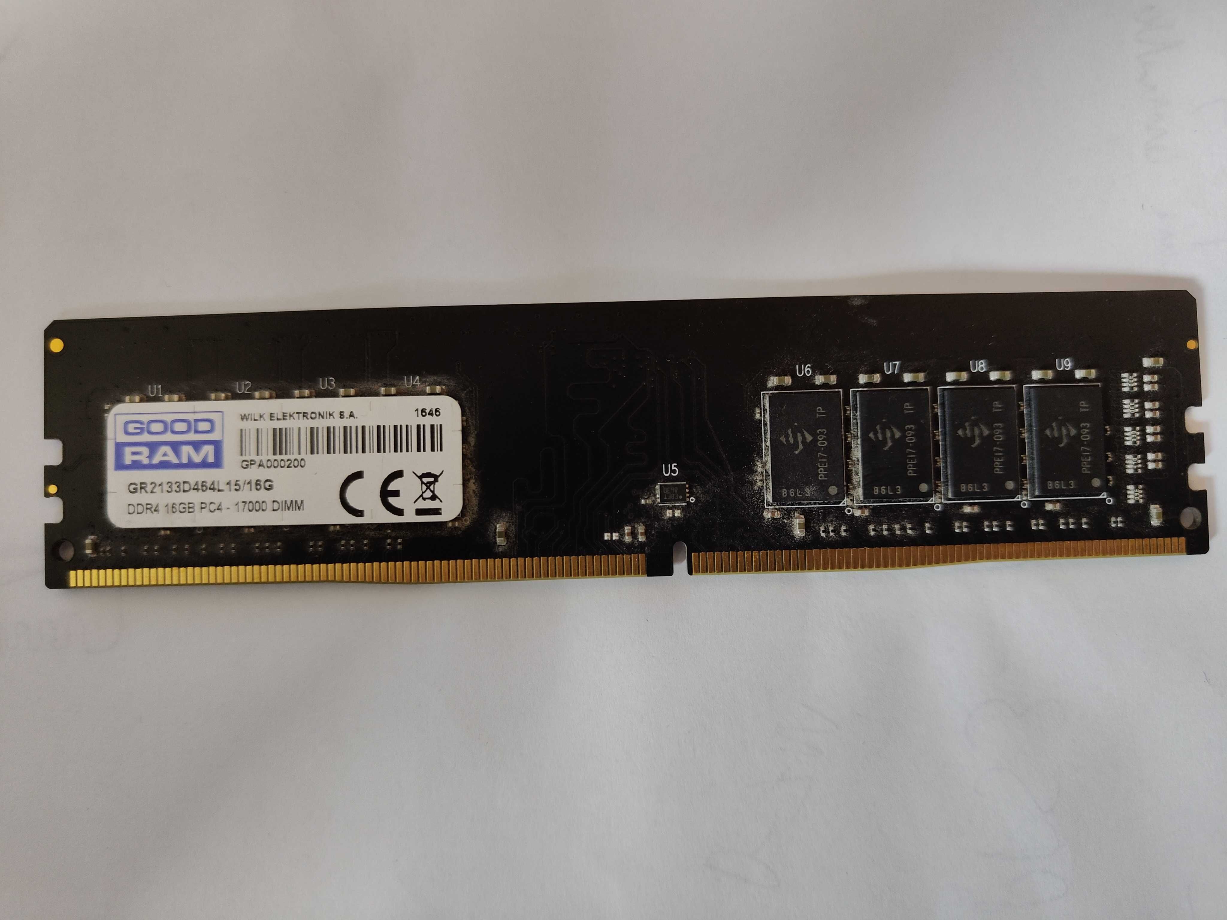DWIE SZTUKI: Pamięć RAM GoodRam DDR4 16GB PC4-17000 DIMM