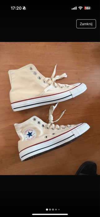 Converse kremowe wysokie nowe 39,5