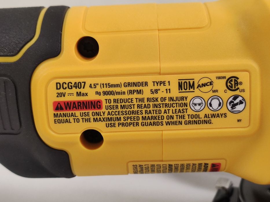 Оригінальна безщіткова кутова шліфмашина болгарка DeWALT DCG407 XR 20V