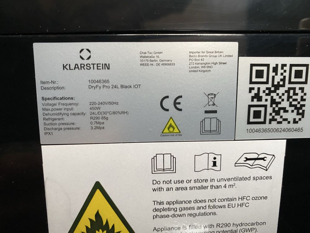 Осушувач повітря Smart Klarstein DryFy ProConnect 10046365