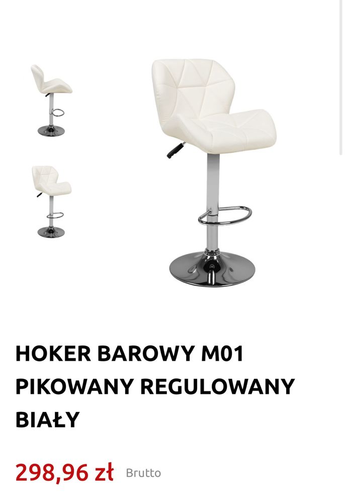 Hoker barowy pikowany ekoskóra