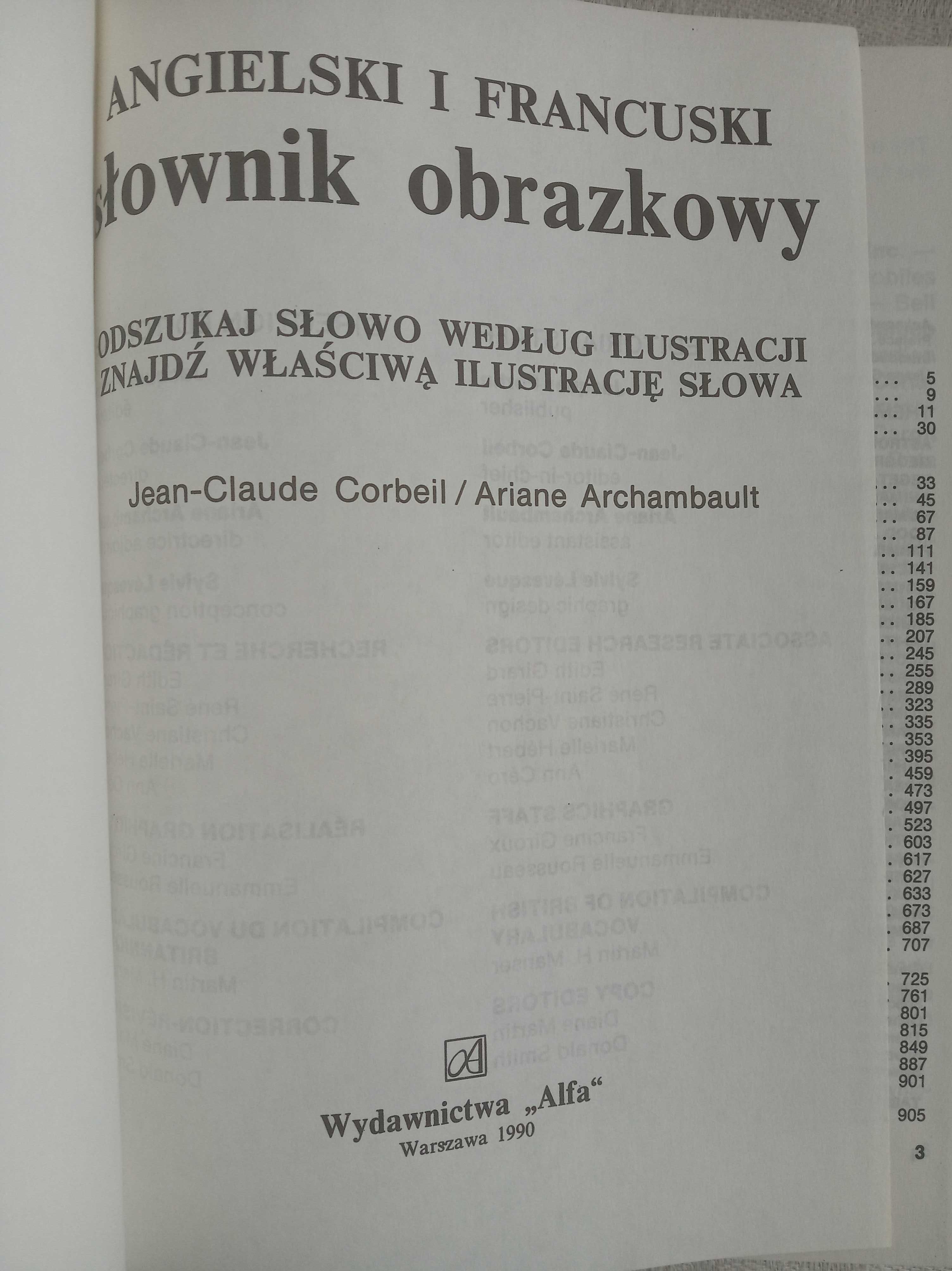 Słownik obrazkowy angielsko francuski - Corbeil Archambault