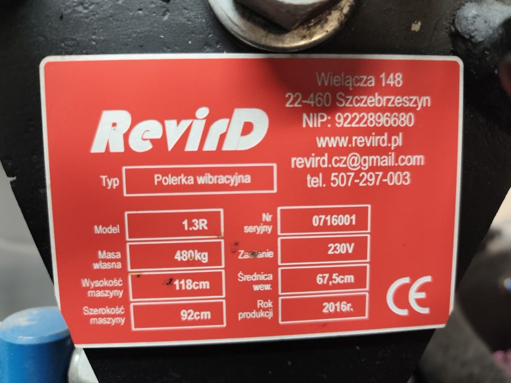 Revird Maszyna Polerka Gradacyjna Granulat Ścierniwo
