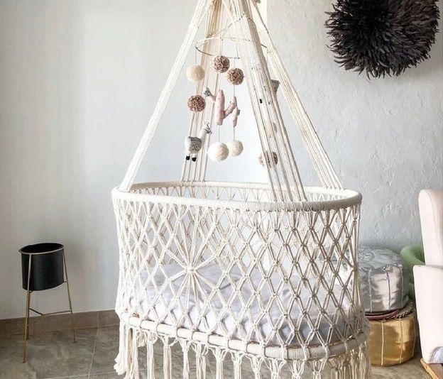 KOŁYSKA WISZĄCA Łóżeczko Wiszące Dziecięce Makrama BOHO