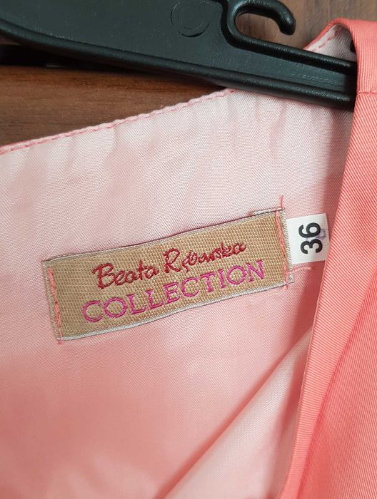 Elegancka łososiowa sukienka rozmiar 36 Beata Rębowska