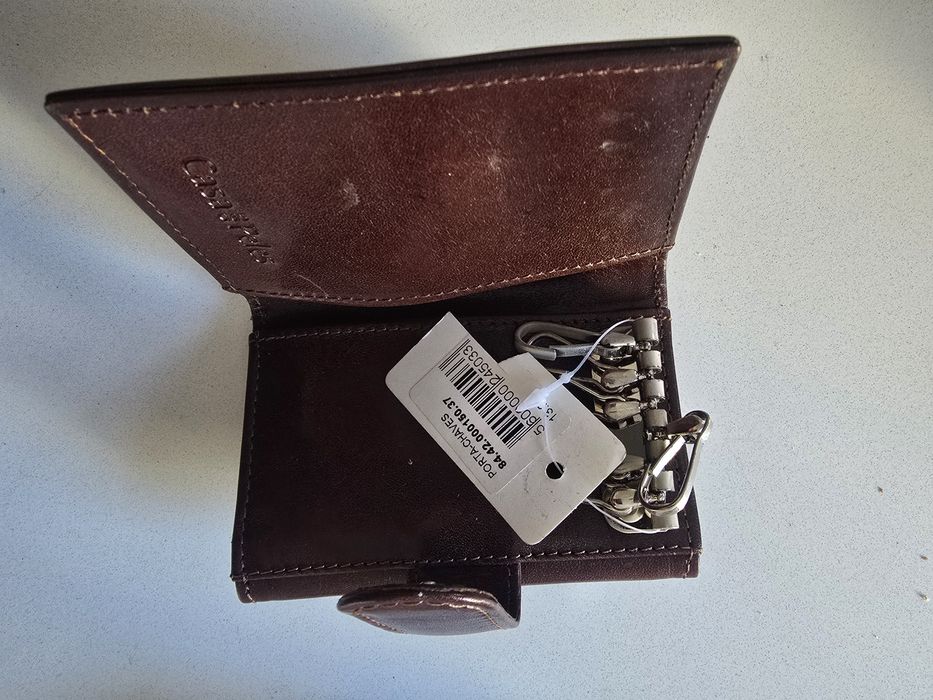 Carteira porta chaves pele