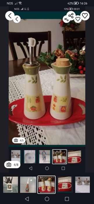 Galheteiro natal+ peças de vidro e louça