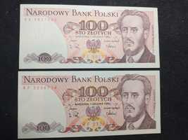 PRL 2 banknoty 100 zł seria RE i RF