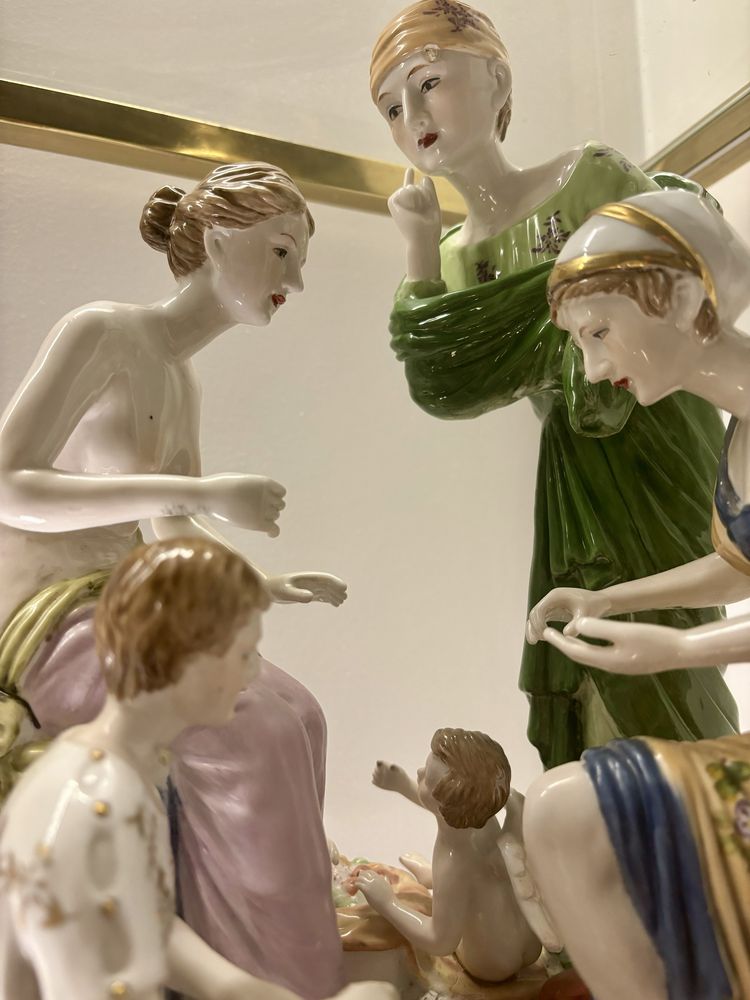 Wielka Porcelanowa Rzeźba Figuralna Richard Klemm Dresden Meissen TOP