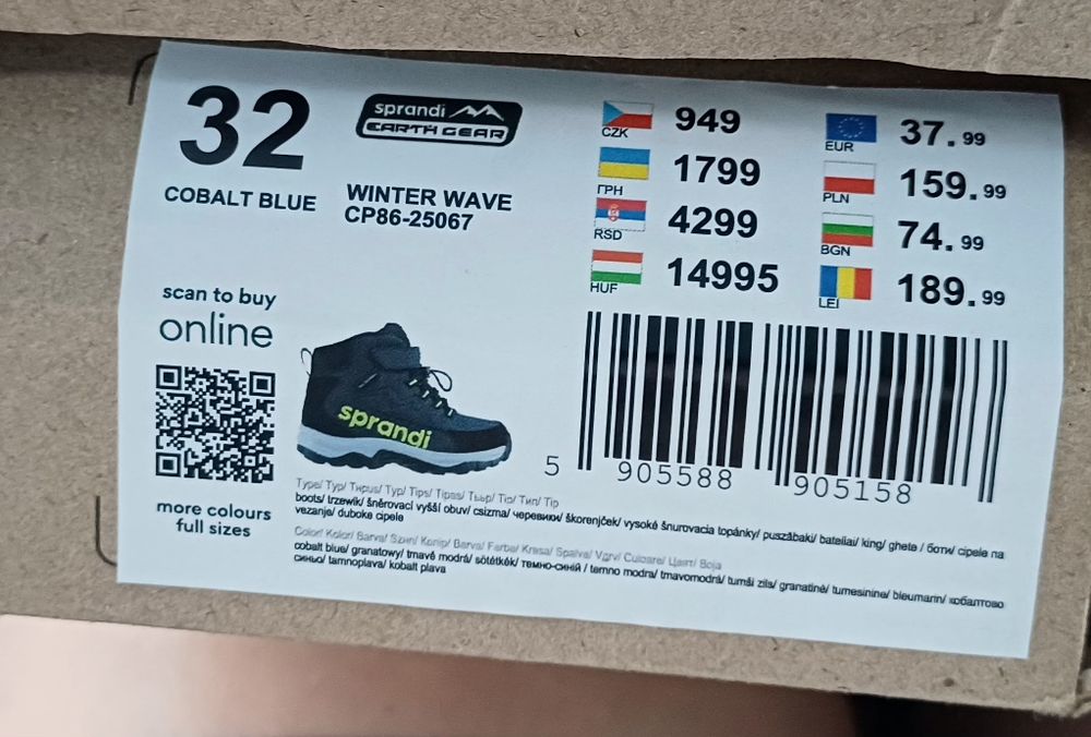 Buty zimowe dla chłopca Sprandi 32