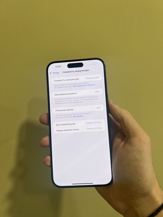 Б/у Iphone 15 Pro Max 256 Black Titanium фізична карта
