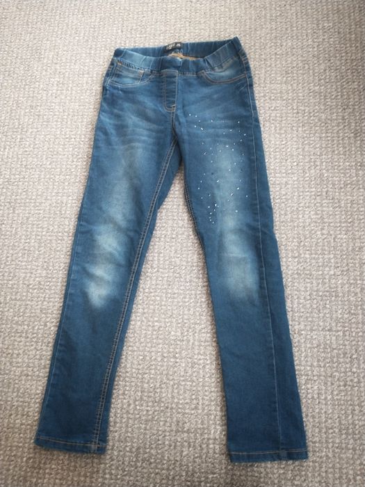 Spodnie spodenki legginsy jeansowe dziewczęce Carry 146