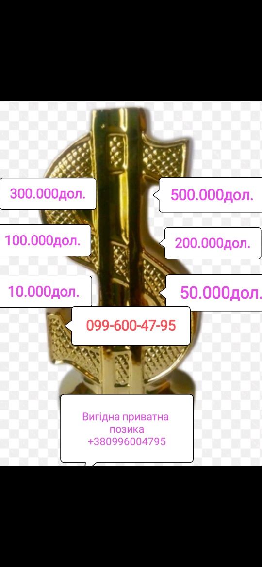 10.000Дол- 500.000Дол Приватна перекредитація зі збільшенням суми.