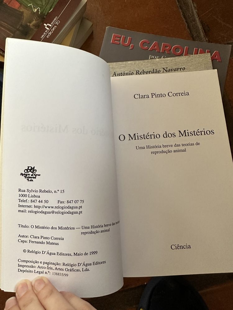 livro Clara Pinto Correia - O Mistério dos Mistérios: