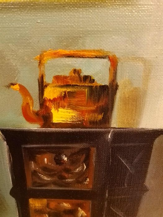 Stary obraz na płótnie OLE C. BORCH