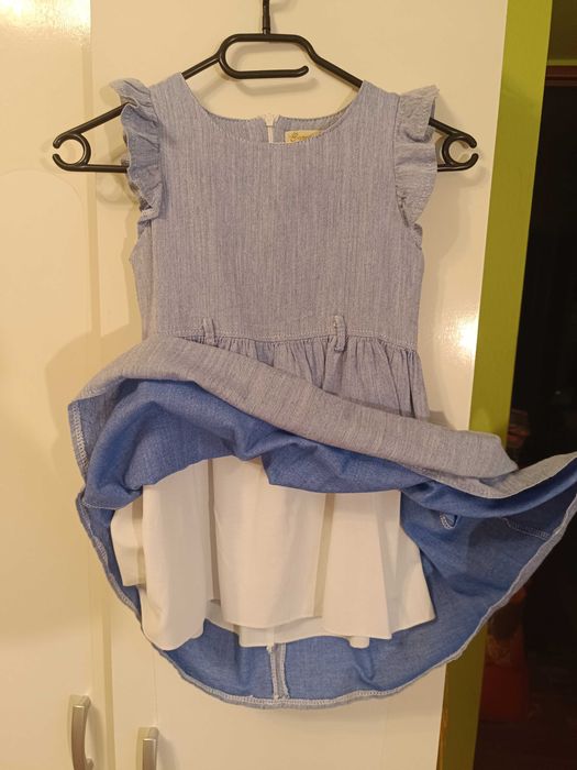 Sukienka niebieska dla dziewczynki 128