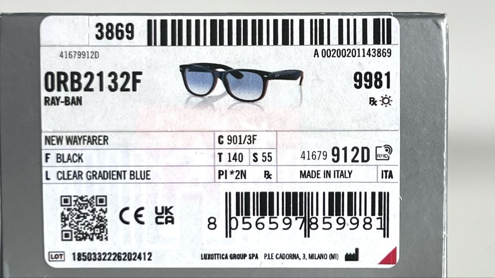 Ray Ban New Wayfarer RB 2132 Nowe z metką