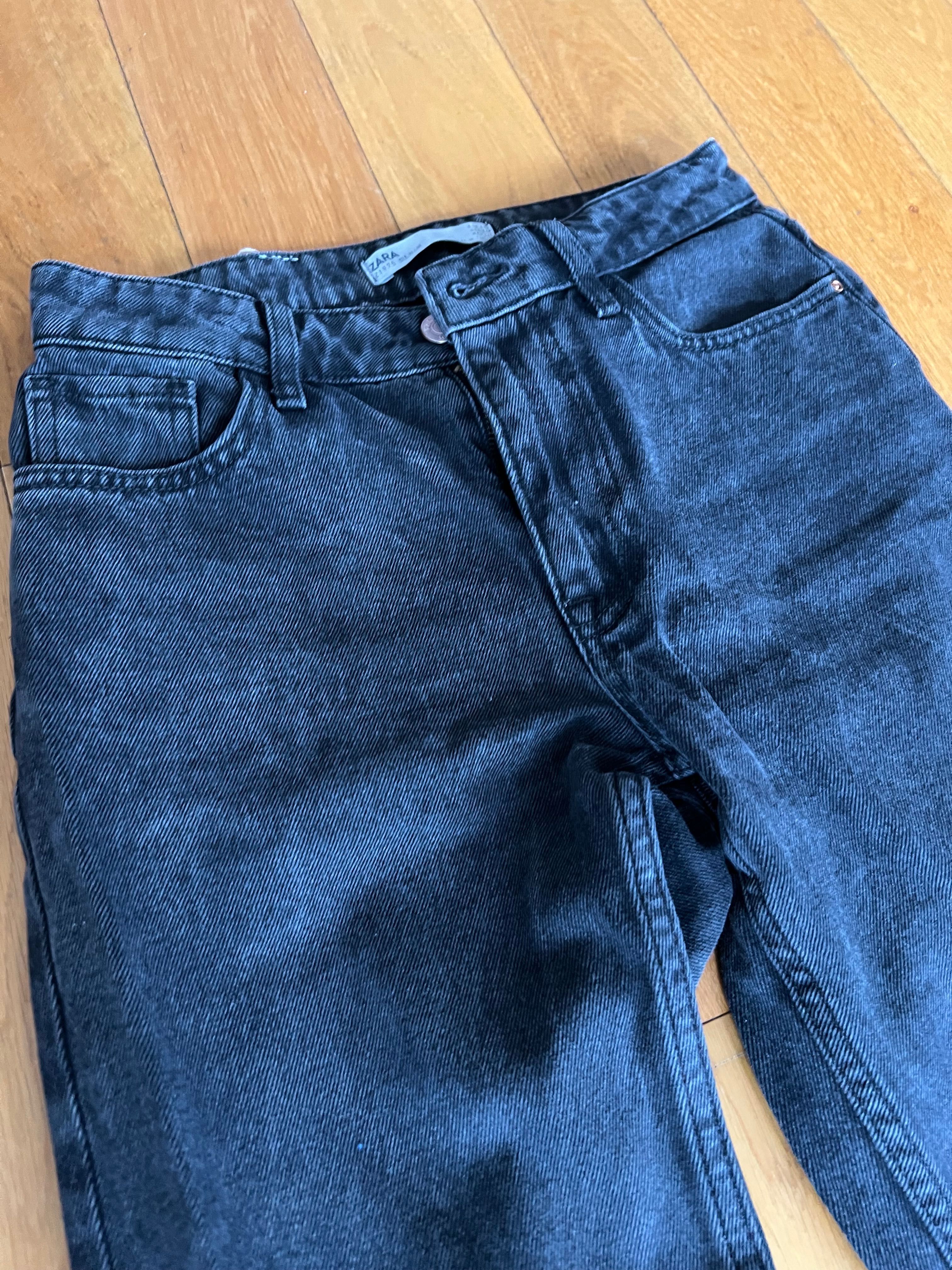 Zara Mom jeans boyfriend antracytowe szare XS