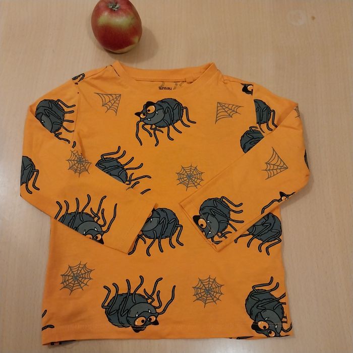 Bluzka z długim rękawem pająk pajęczyna Halloween święto dyni r.98
