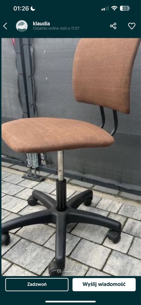 Krzesło obrotowe fotel ikea regulowany