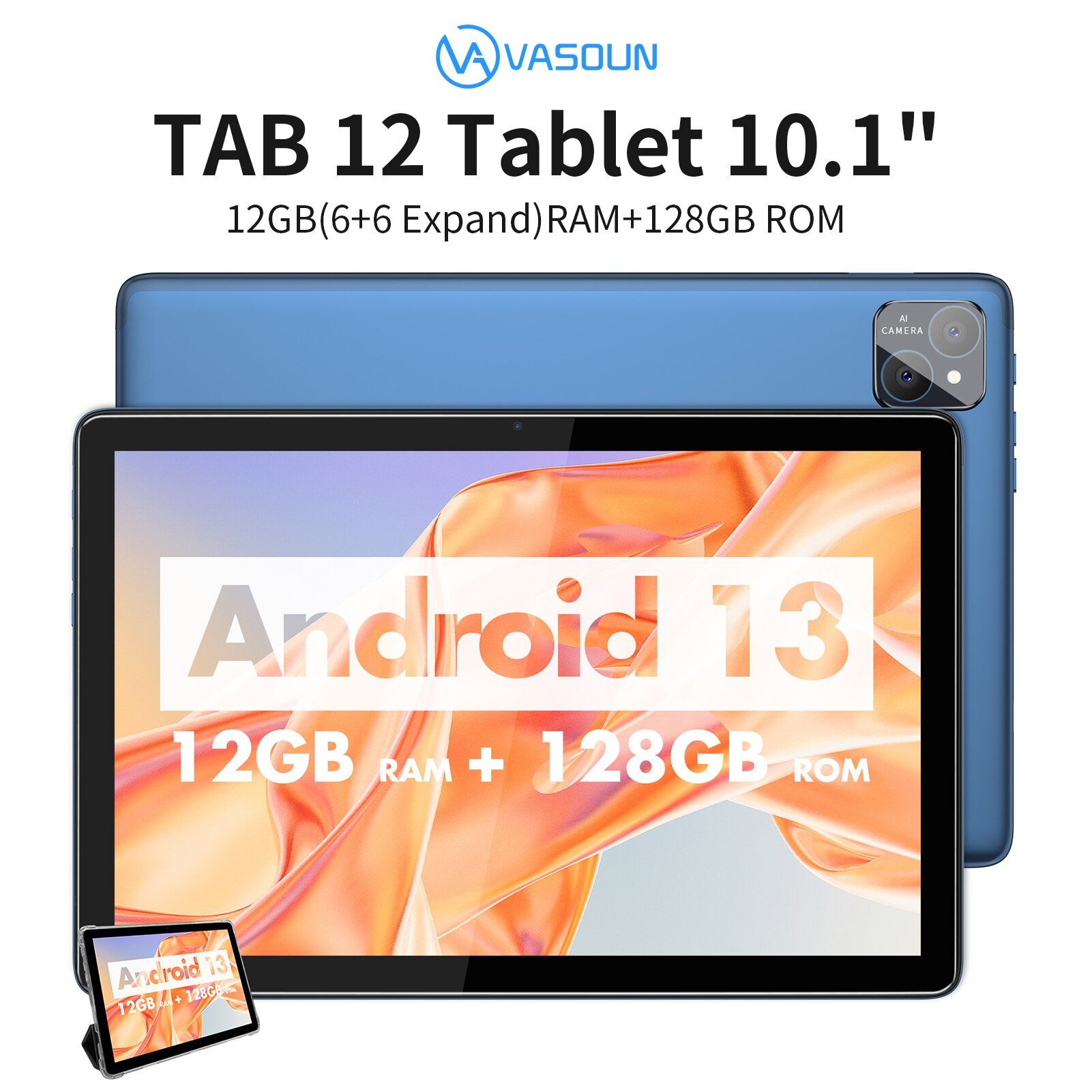 Планшет VASOUN Tab12 10,1" 12/128Gb 4GLTE 8000mAh An13+Чохол+Стилус