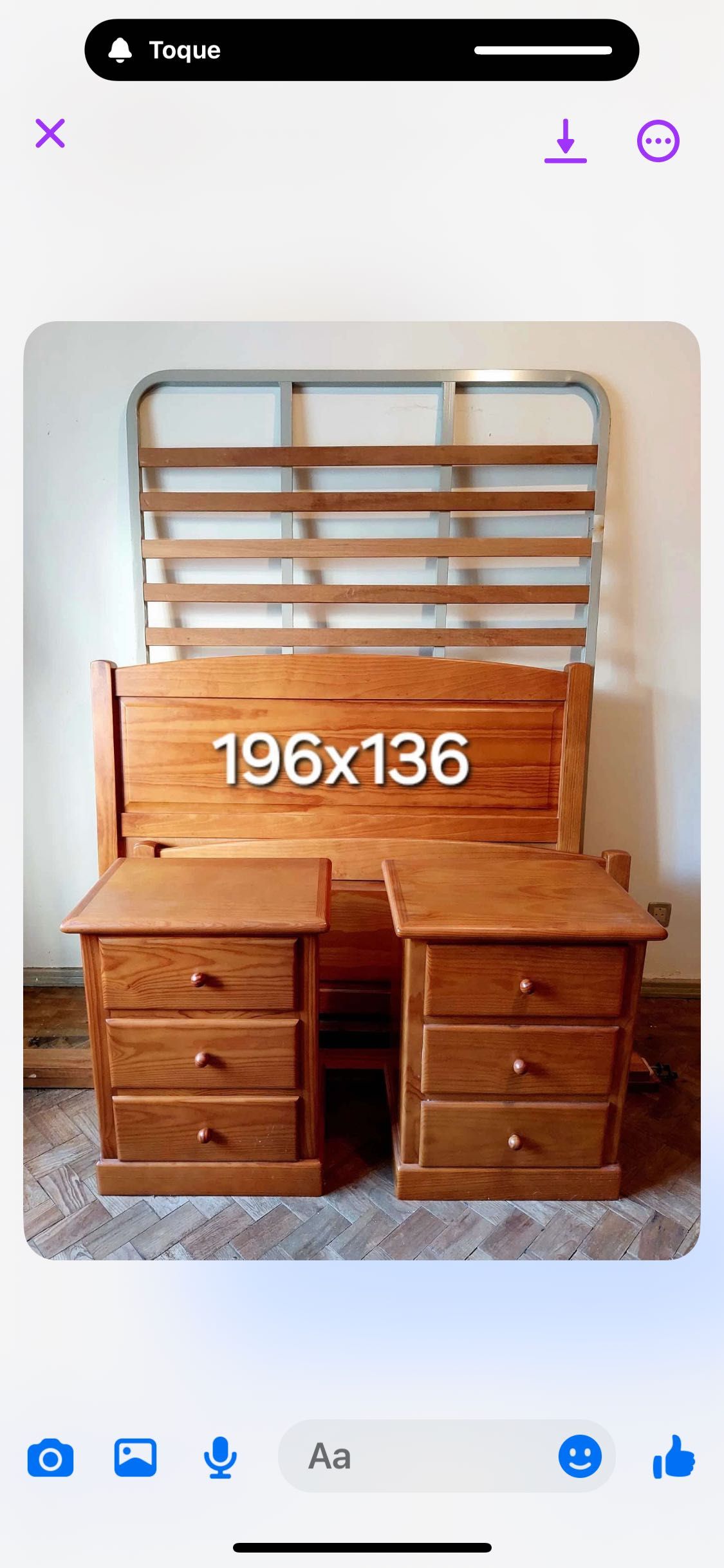 Cama e mesas de cabeceira mais colchão tudo como novo