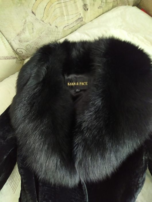 Новая женская натуральная шуба дублёнка (каракуль, песец), размер S