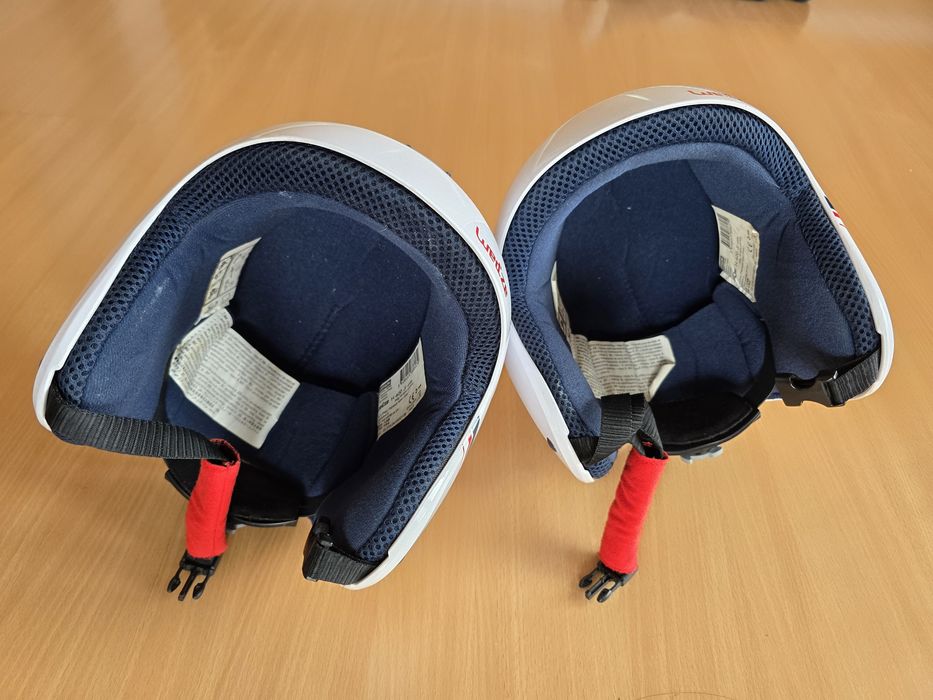 Duas calças para ski + dois capacetes