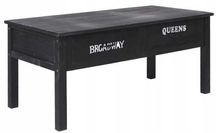 NOWY Stolik Kawowy Czarny 100 x 50 Drewniany Ława Loft Nowy York