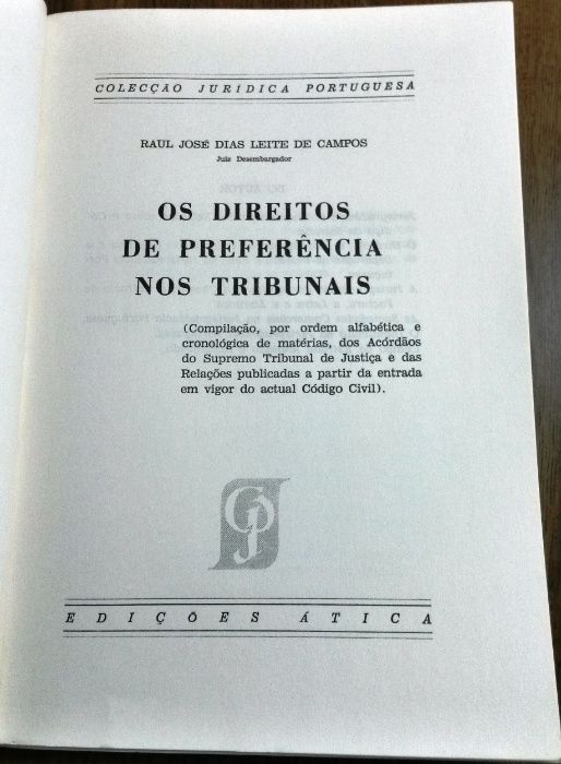 Direitos de Preferência nos Tribunais - Leite Campos